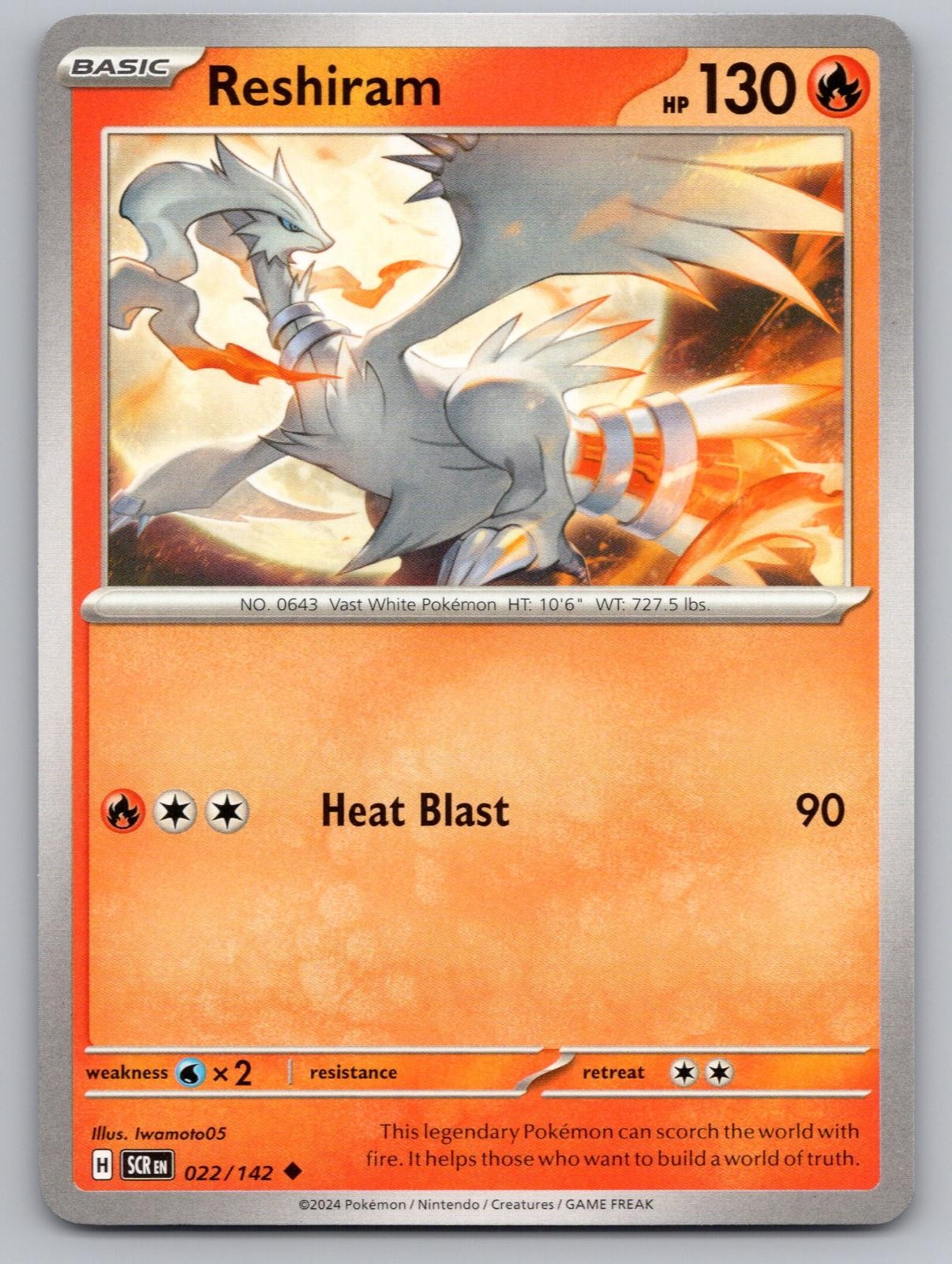 Reshiram 22/142 Uncommon Stellar Crown Pokemon Near Mint