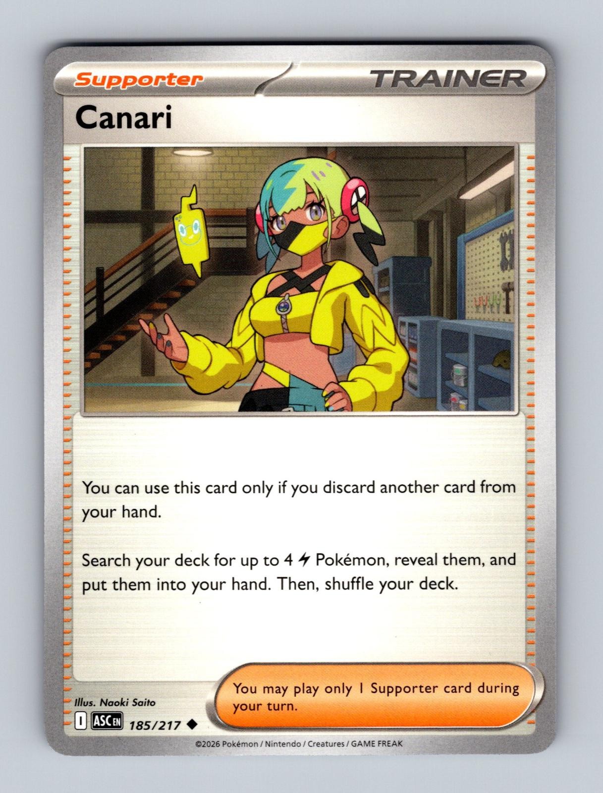 Canari 185/217 Uncommon Ascended Heroes Pokemon Near Mint