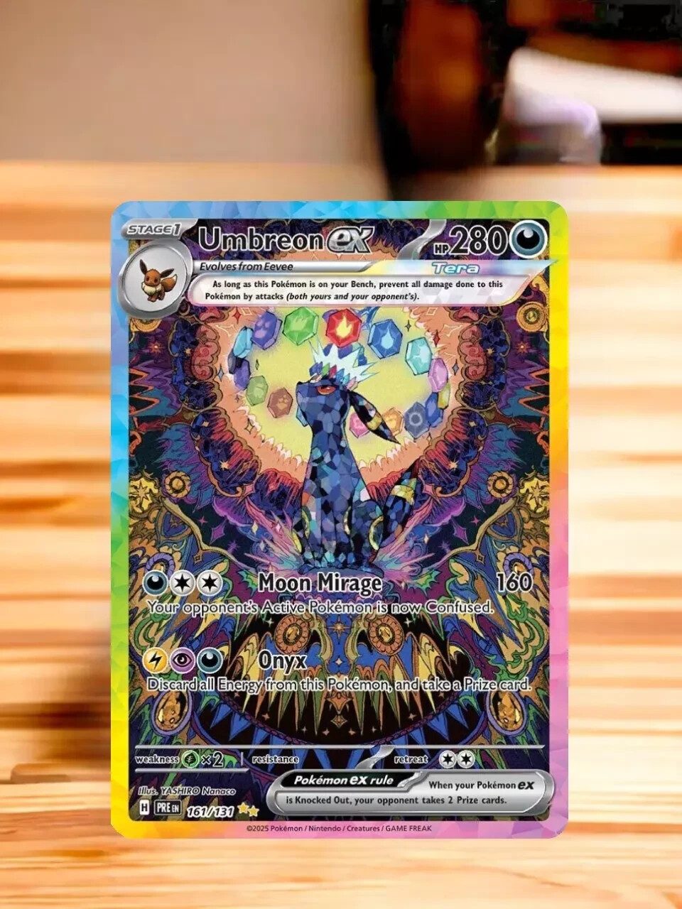 Pokemon Umbreon Ex Gold Metal Card Stainless Steel Gift/Display
