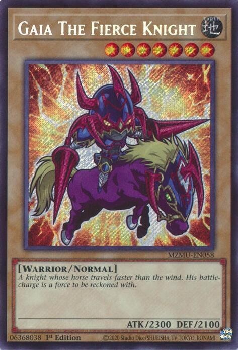 *** GAIA THE FIERCE KNIGHT *** 1ST EDITION SECRET RARE (CHIBI) MZMU-EN058 YUGIOH
