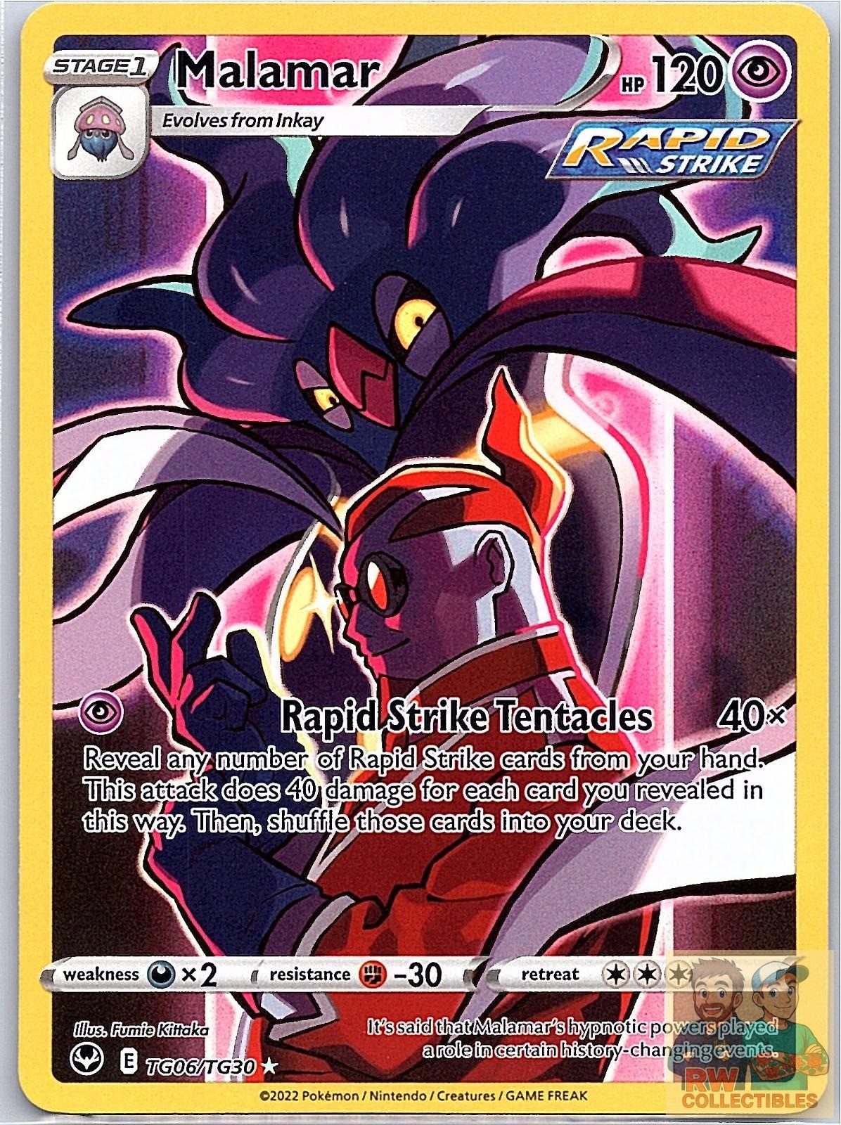 Malamar TG06/TG30 Holo Silver Tempest Trainer Gallery Pokemon NM