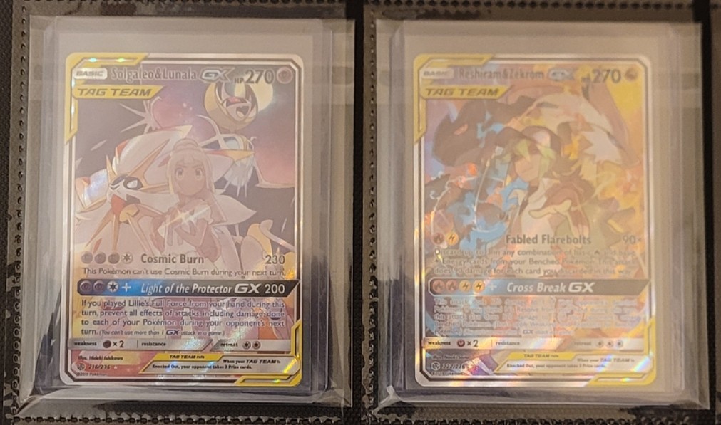 Reshiram & Zekrom GX 222/236 and Solgaleo & Lunala GX 216/236 – Cosmic Eclipse