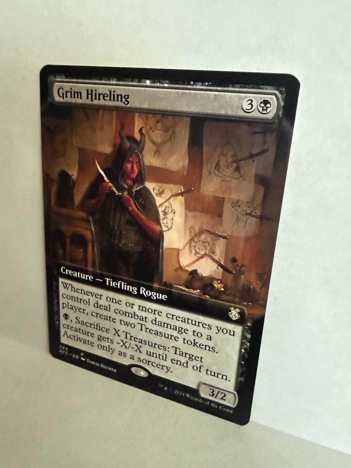 Grim Hireling Extended Art 294 Adventures in the Forgotten Realms MTG NM