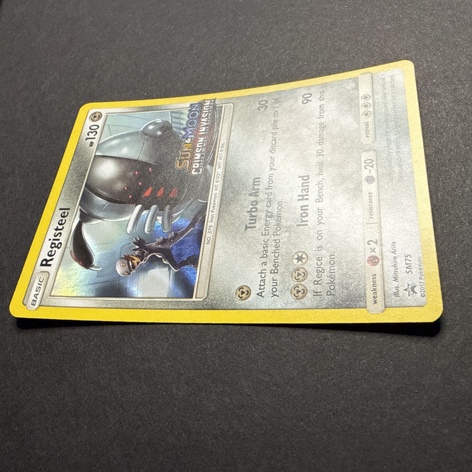 Registeel SM75 Pokemon TCG Sun & Moon Crimson Invasion Prerelease Holo Promo NM