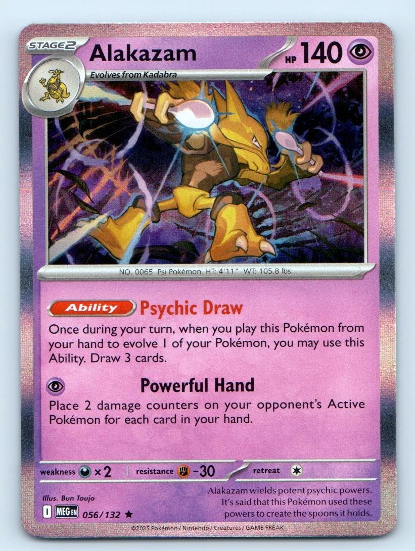 Alakazam 056/132 Rare Mega Evolution Pokemon Holo Near Mint