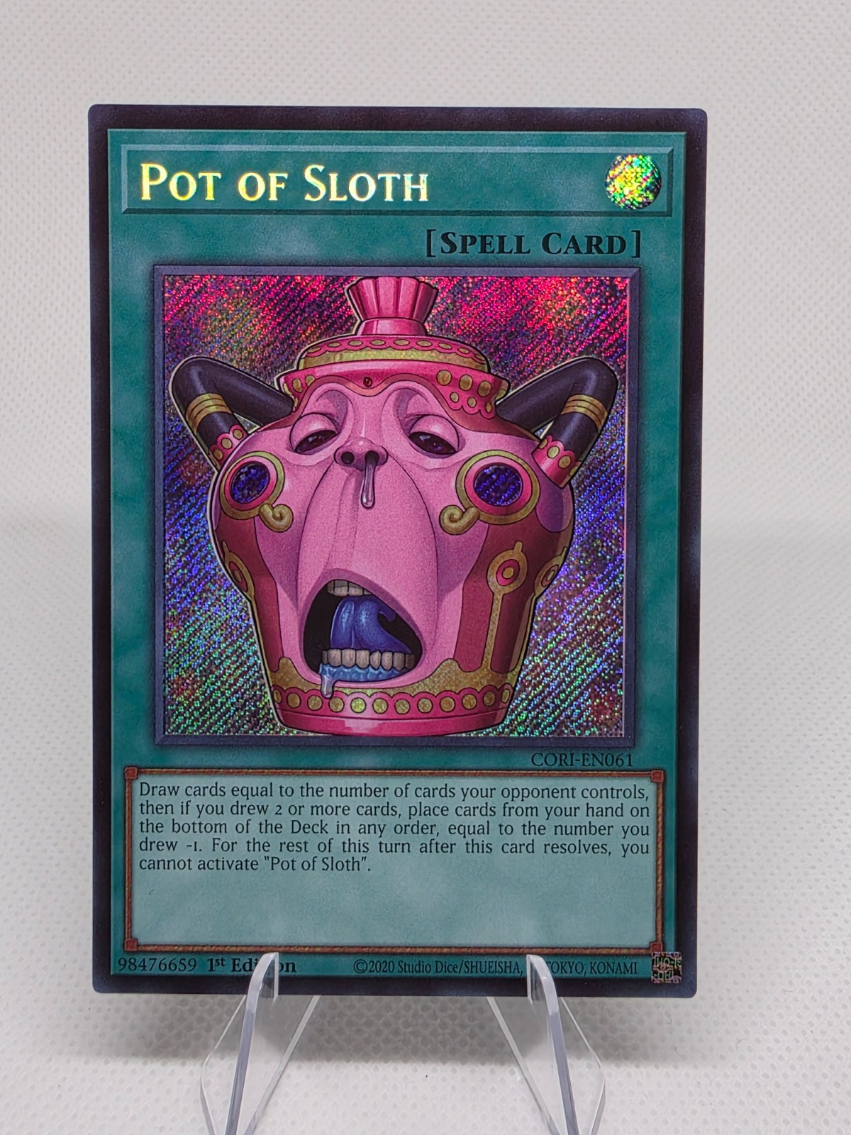Yu-Gi-Oh! POT OF SLOTH 1st Edition Secret Rare CORI-EN061 NM!!! TCG