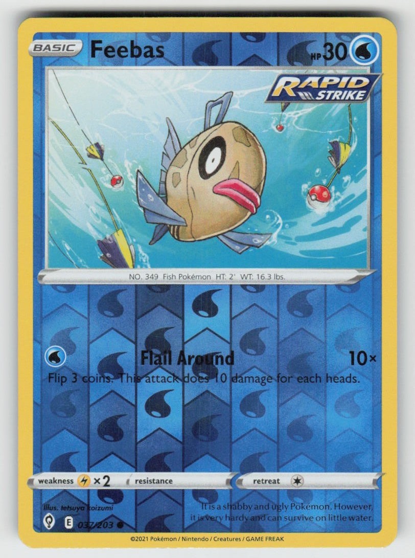 Reverse Holo Feebas 037/203 Common Evolving Skies Near Mint