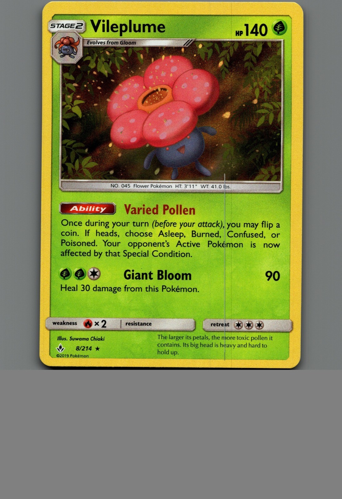 Vileplume Holo Rare SM – Unbroken Bonds 8/214 NM Vileplume Vileplume