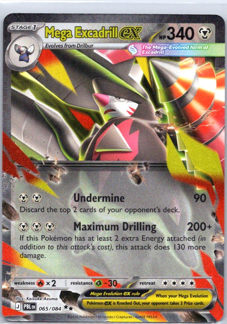 Mega Excadrill ex 065/084 Double Rare Pitch Black Pokemon Holo Near Mint