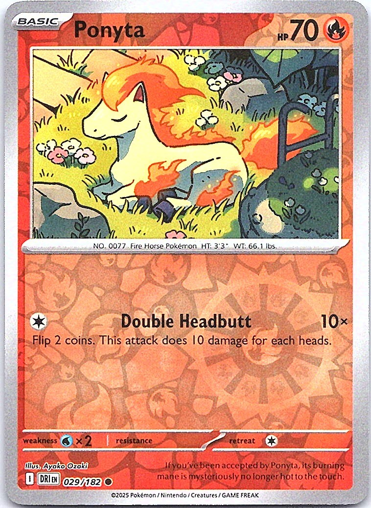 Ponyta Reverse Holo Common SV10: Destined Rivals 029/182 NM