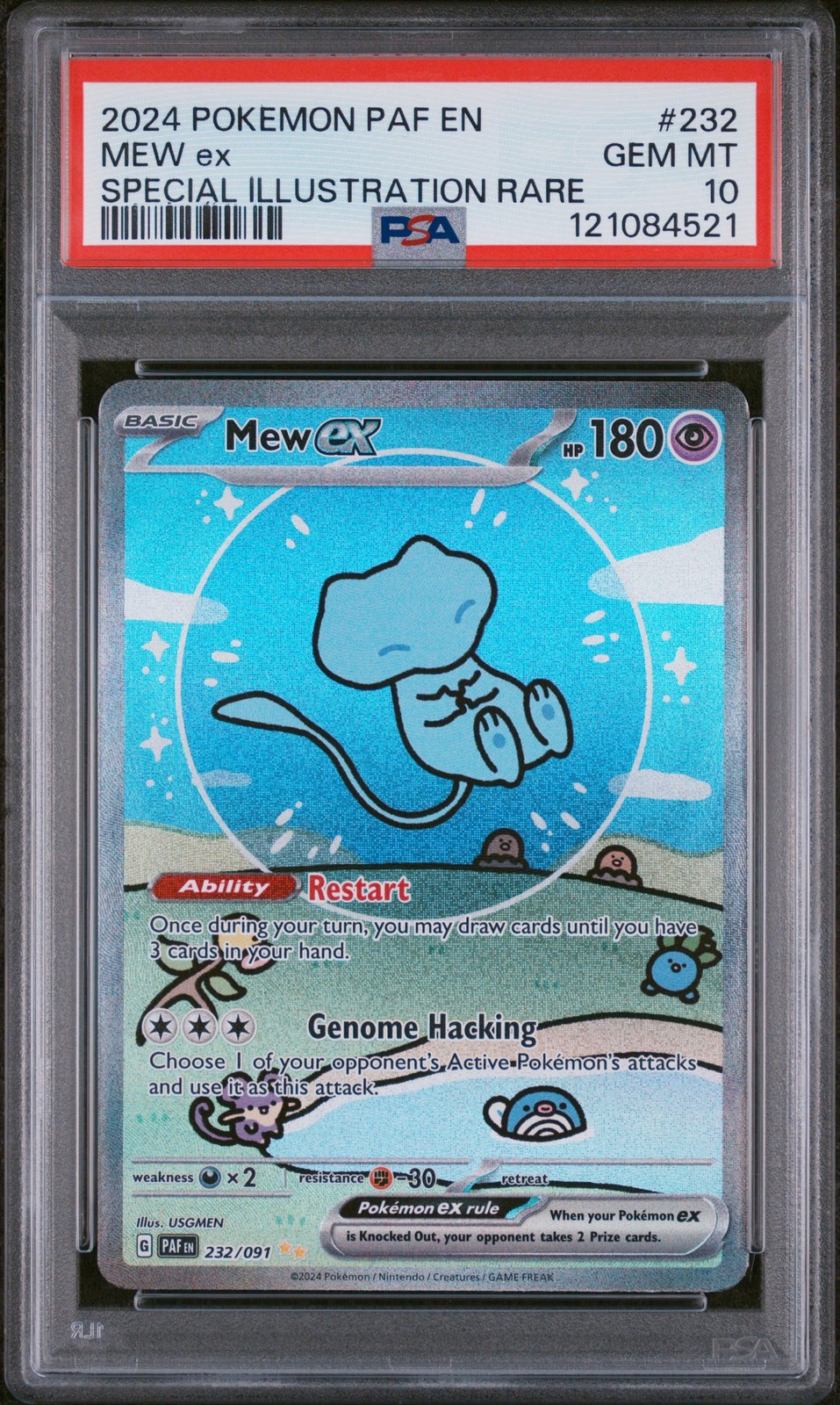 Pokemon Mew ex Paldean Fates 232/091 Special Illustration Rare PSA 10 Gem Mint