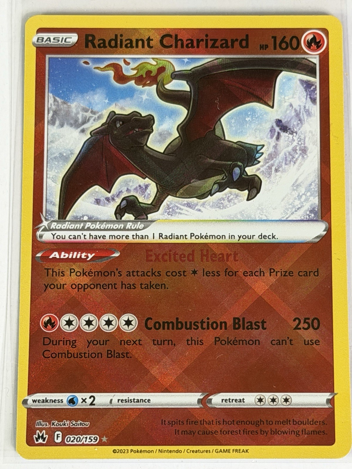 Radiant Charizard 020/159 Crown Zenith Holo NM