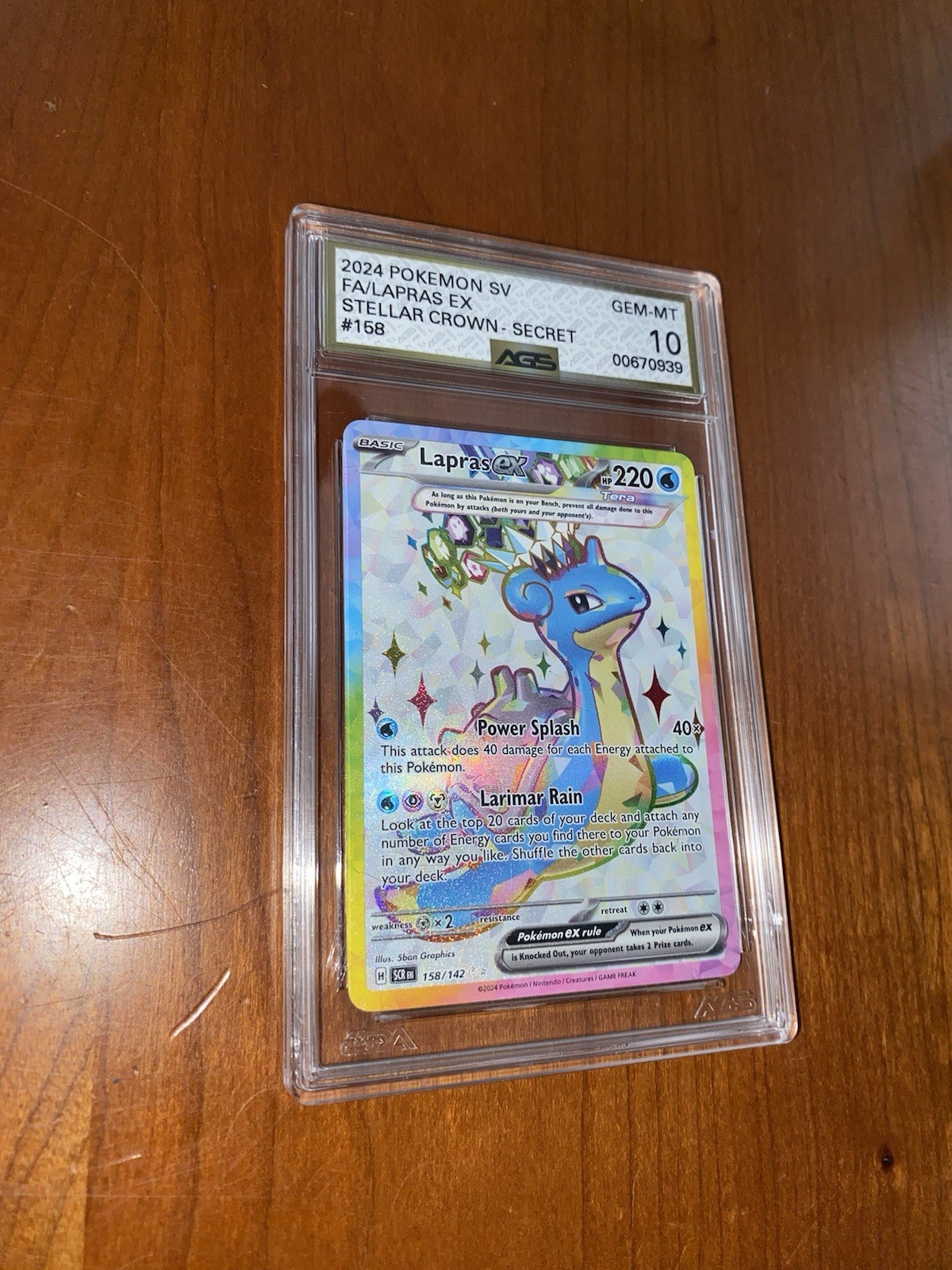 Pokemon AGS 10 Lapras ex 158/142 Sv07 Stellar Crown Ultra Rare Holo EN