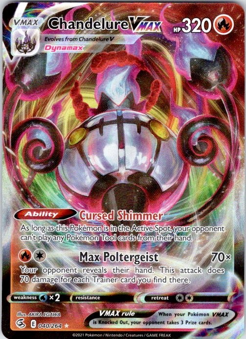 Chandelure VMAX Holo Ultra Rare SWSH08: Fusion Strike 040/264 NM