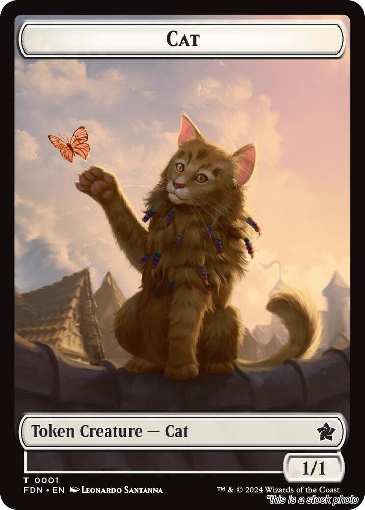 Spirit // Cat (0001) Doubled-Sided Token [FDN – 1 // 7] Token NM