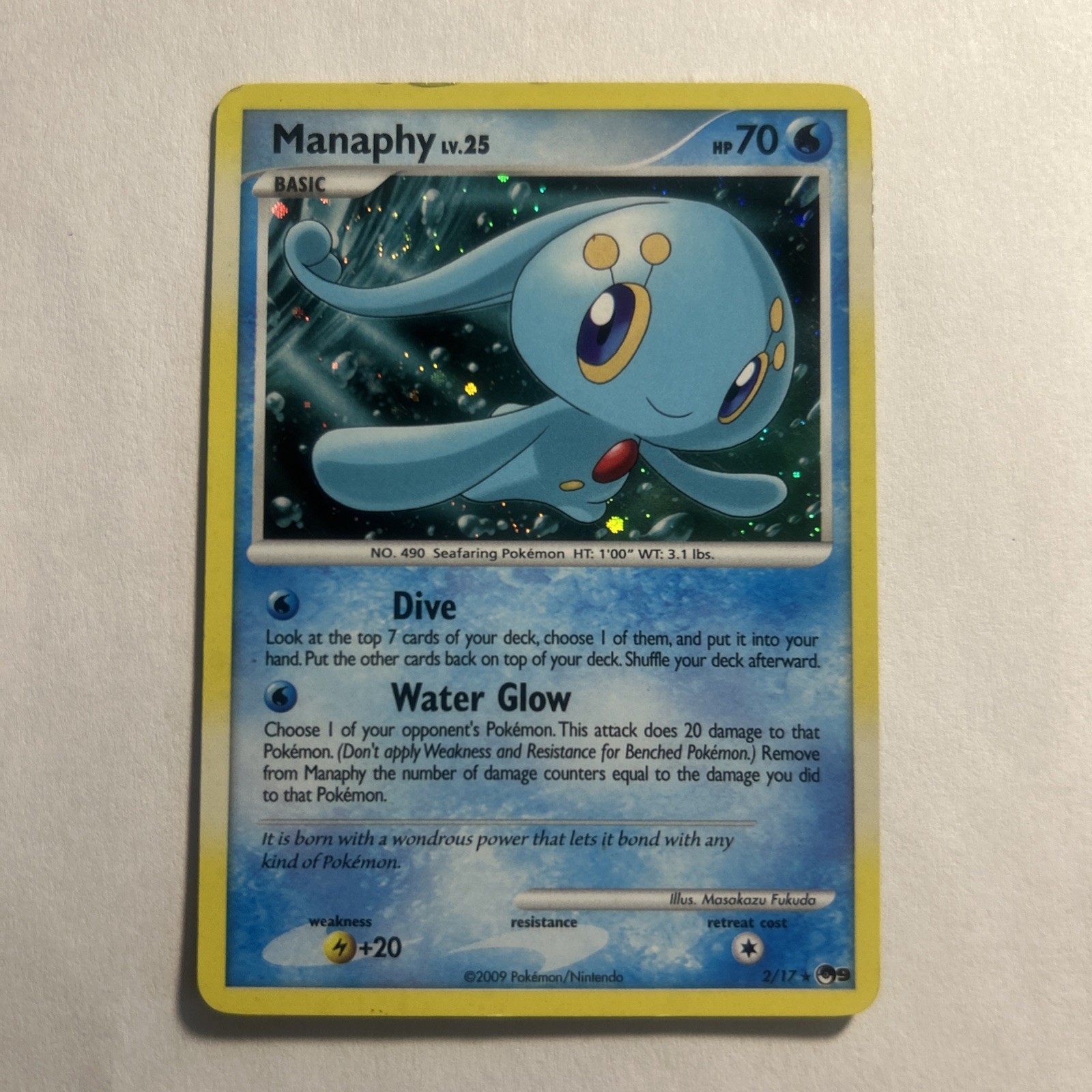 Manaphy 002/017 POP Series 9 – Moderately Played, Holo, Sleeved
