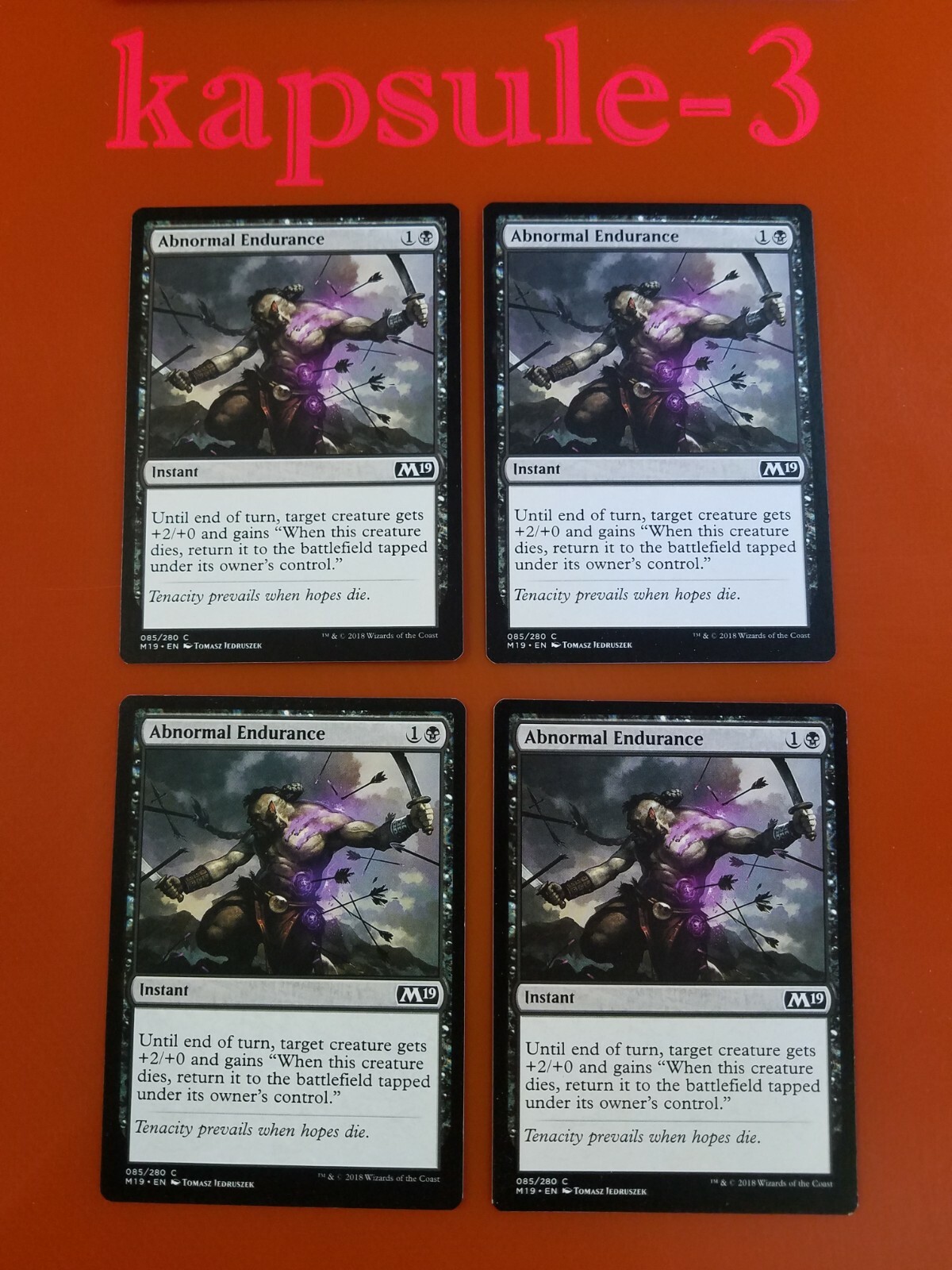 4x Abnormal Endurance | M19 Core Set 2019 | MTG Magic Cards