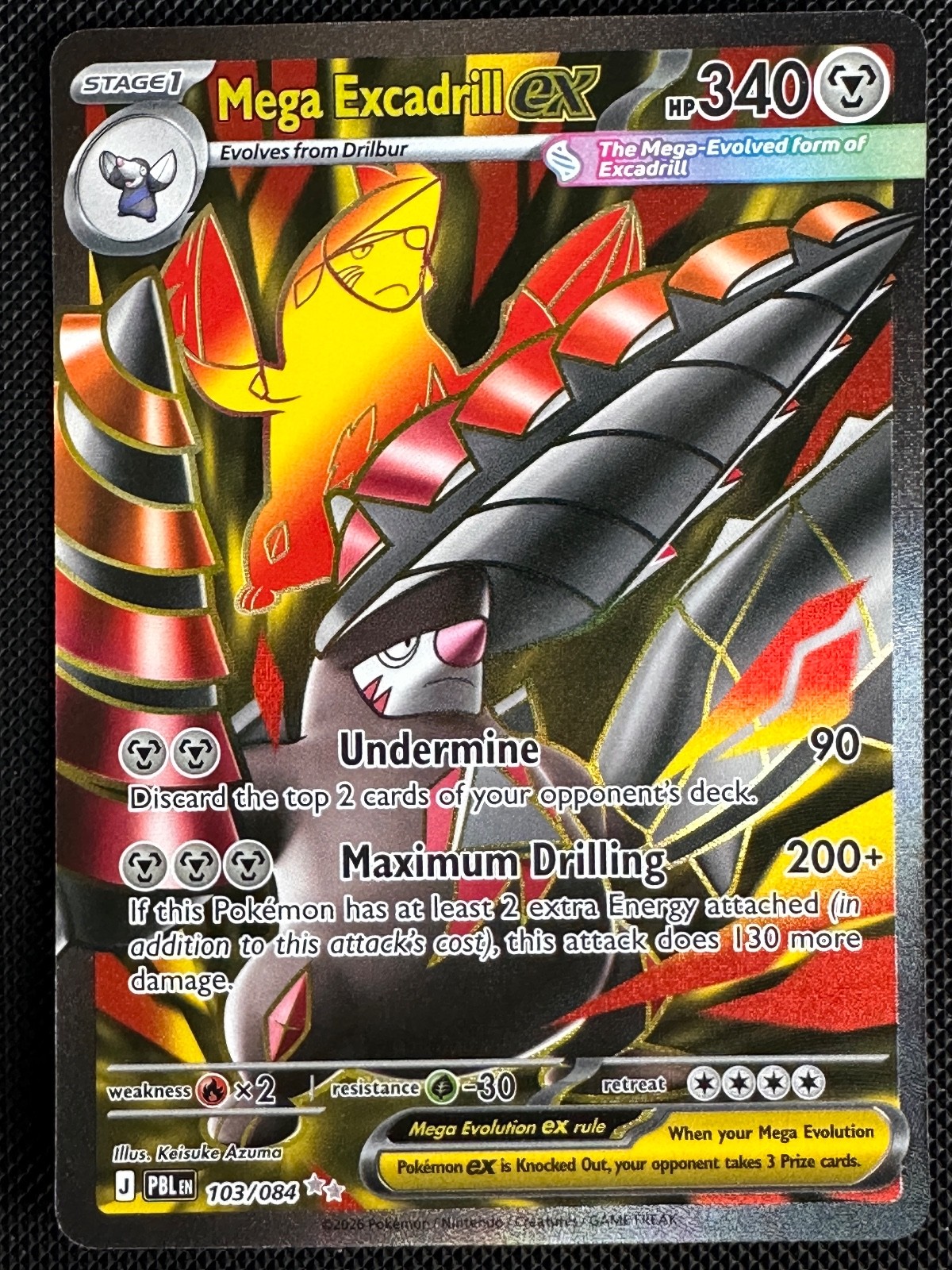 Mega Excadrill ex Ultra Rare ME05: Pitch Black 103/084 NM