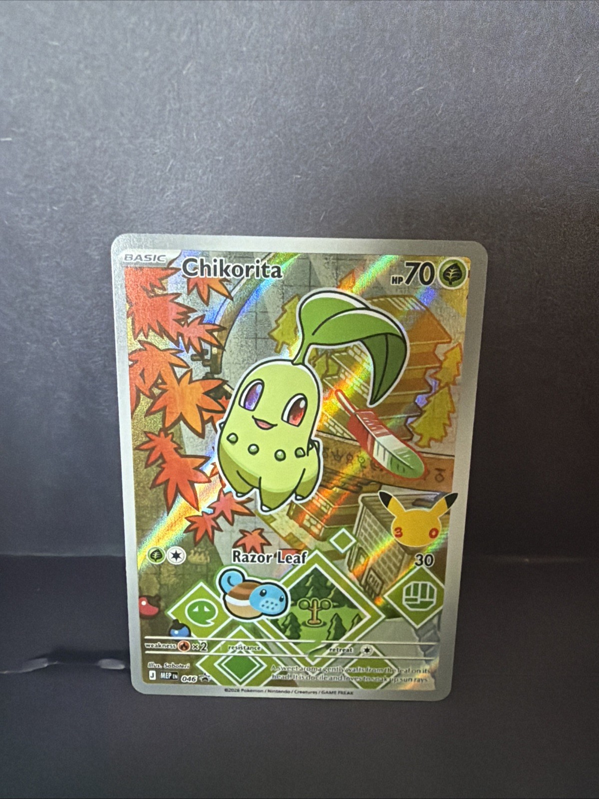 Pokemon TCG Chikorita 046 Black Star Promo First Partners Collection Series 2 NM