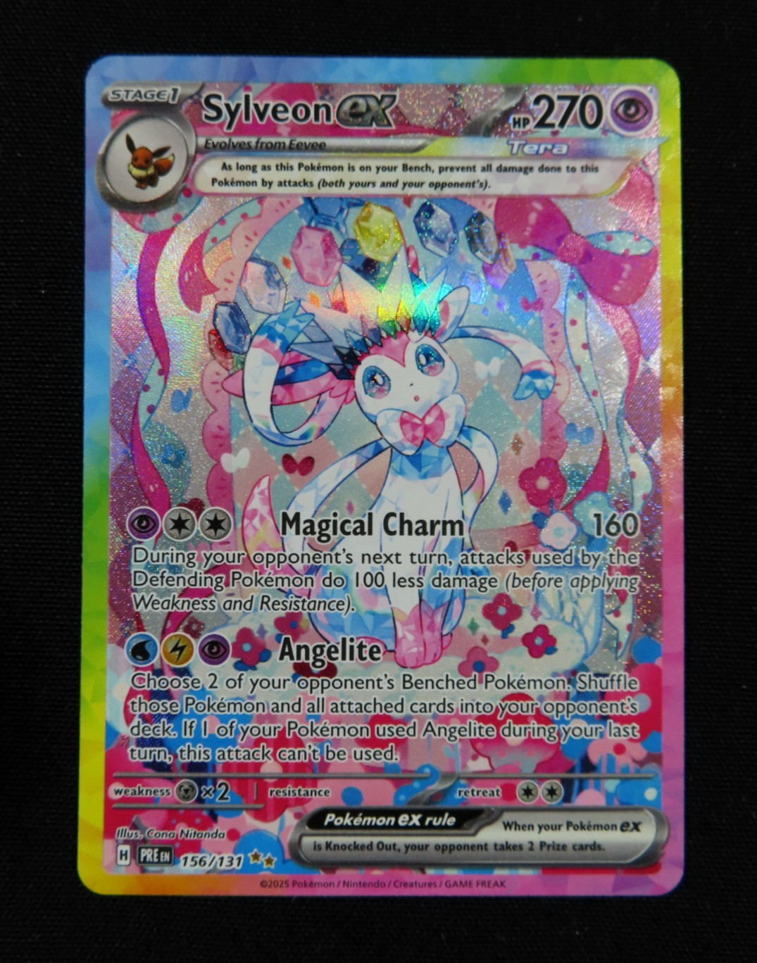 Pokemon Prismatic Evolutions Special Illustration Rare Sylveon EX #156/131 NM/M
