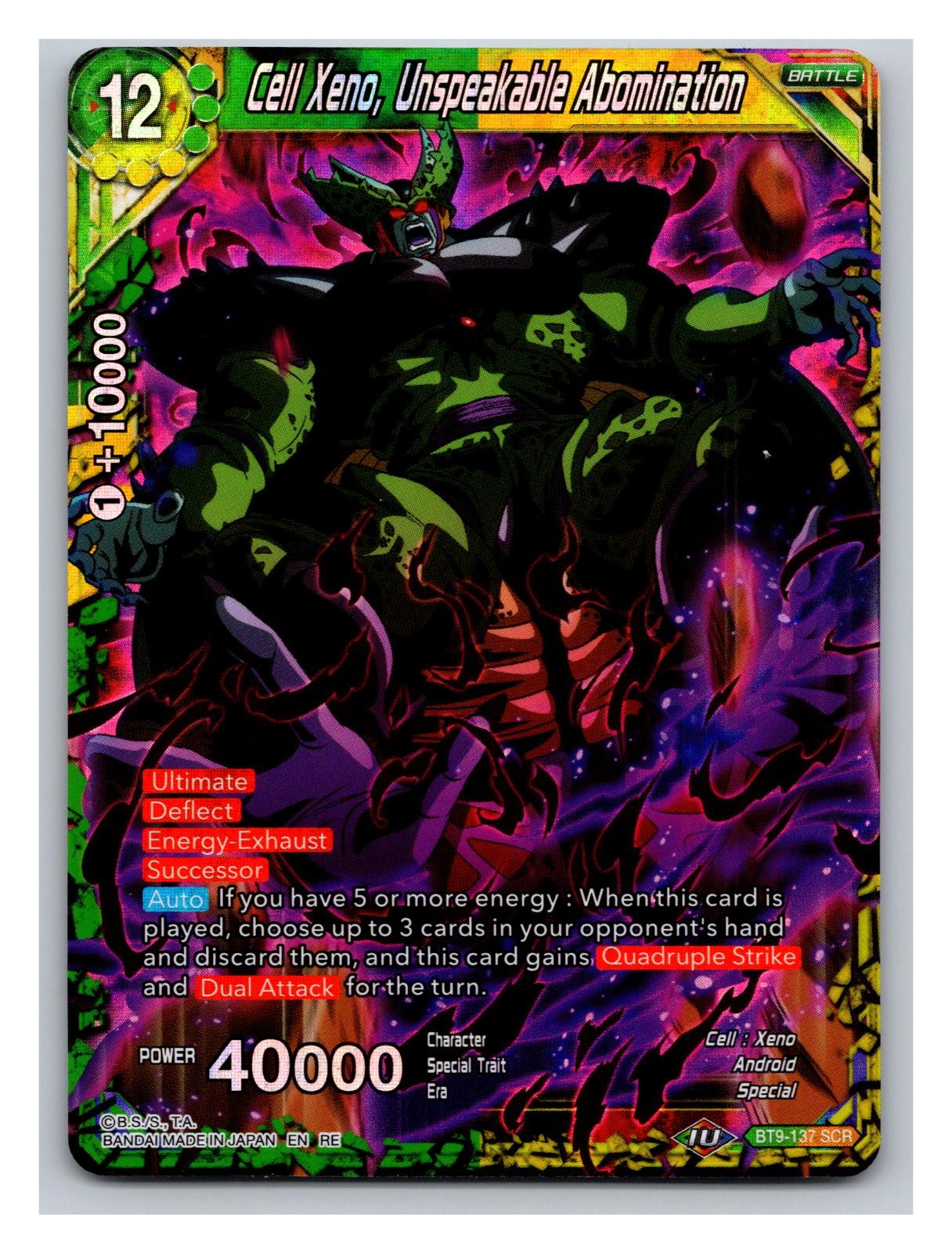 Cell Xeno, Unspeakable Abomination BT9-137 Secret Rare Foil Near Mint