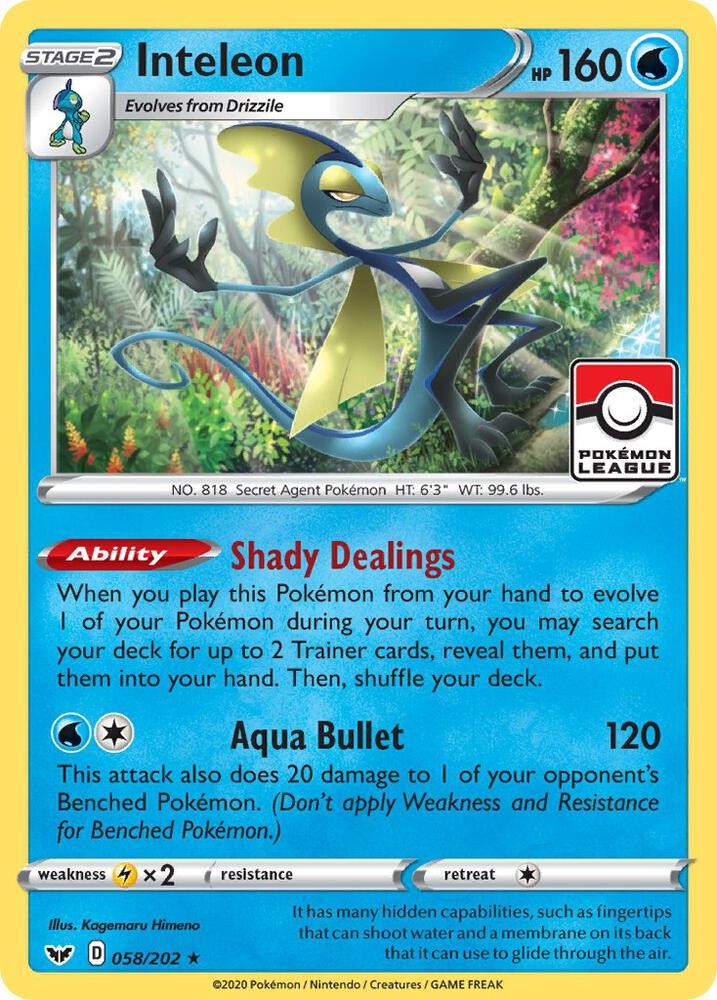 Inteleon – 058/202 (Pokemon League) #058/202 League & Championship Promo Pok魯n