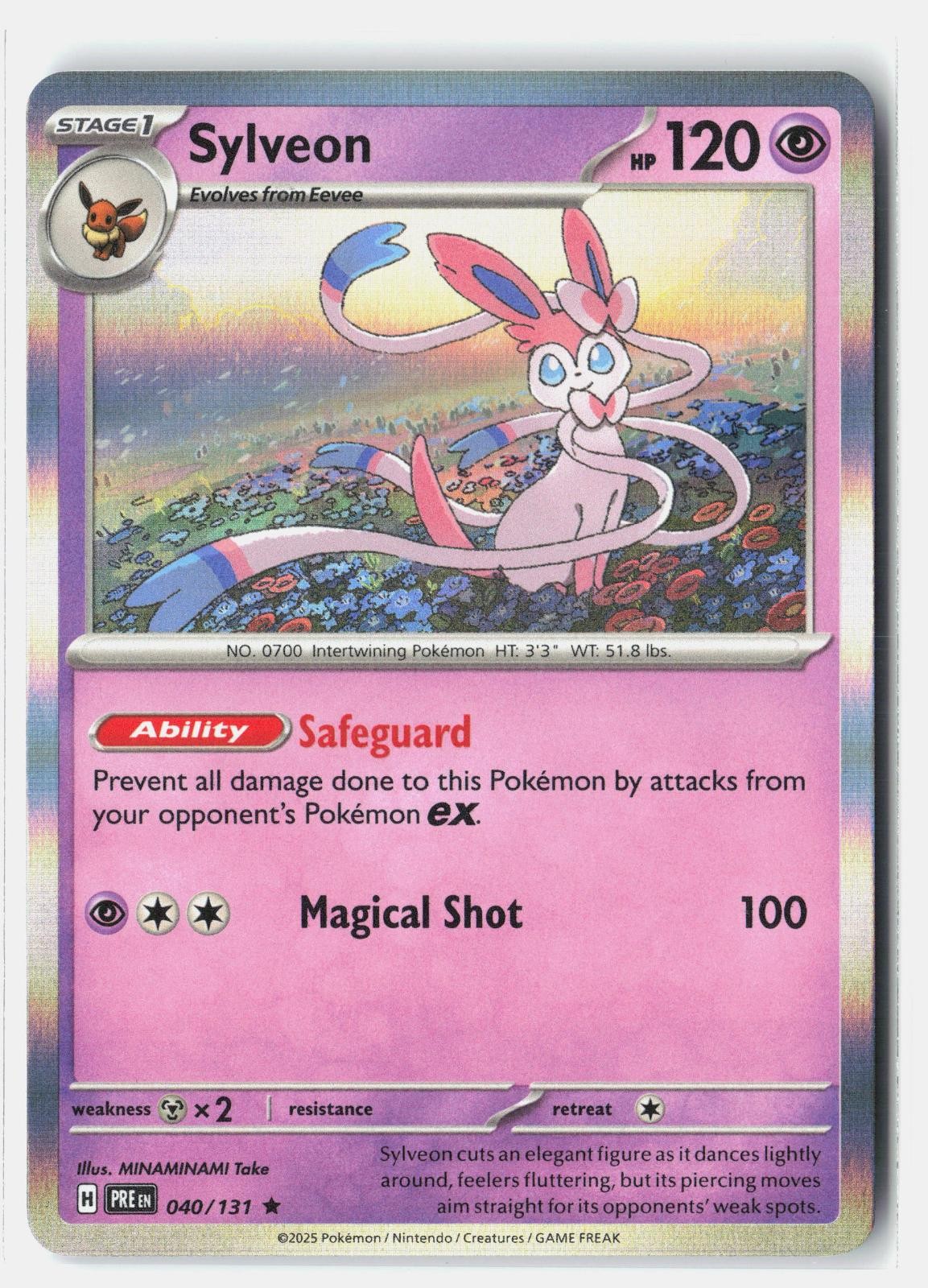 Sylveon 040/131 HOLO Rare Prismatic Evolutions Pokemon Holo NM MINAMINAMI Take