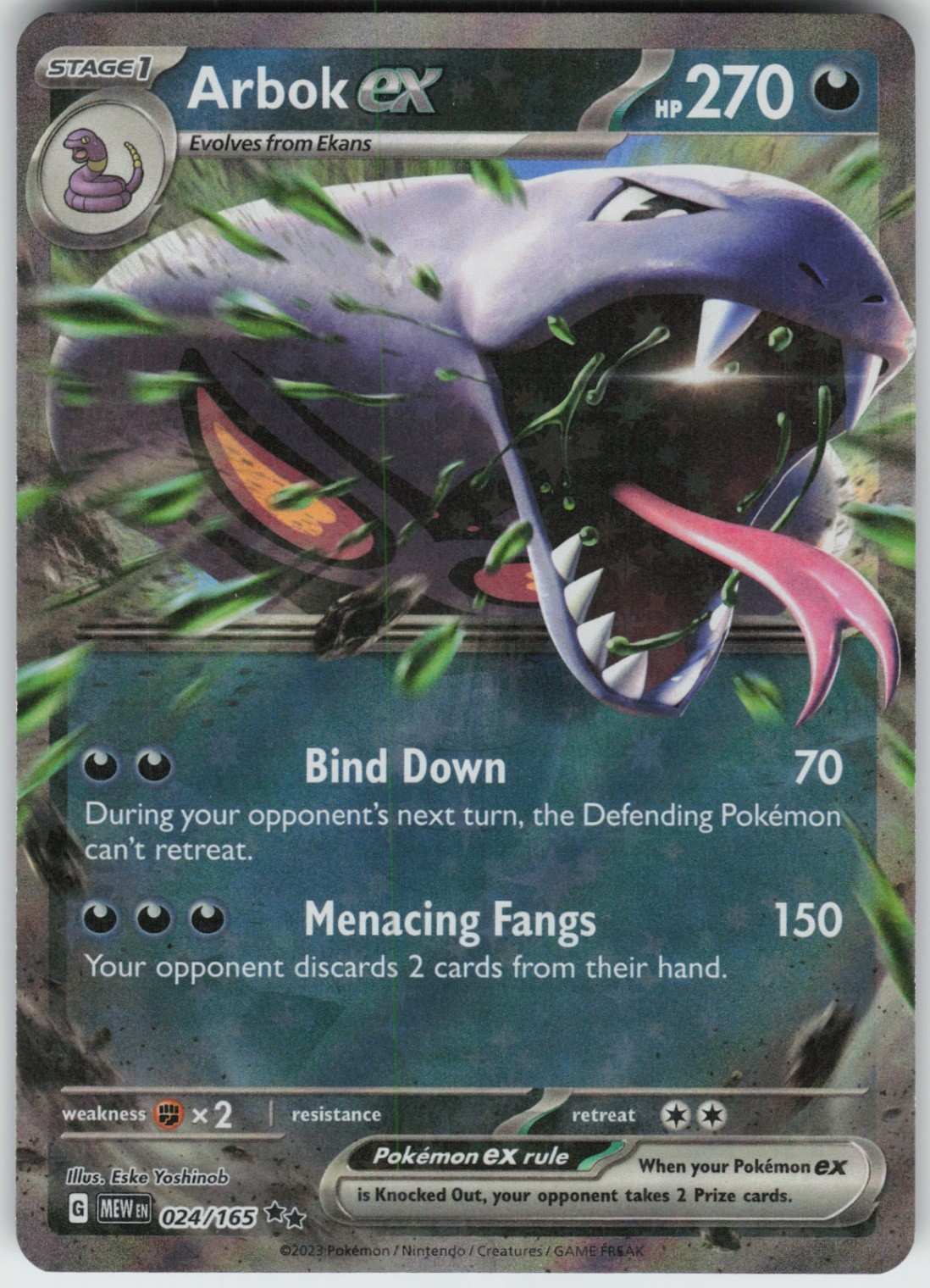 UR – 02 Holo Arbok ex – 024/165 Double Rare SV: Scarlet & Violet 151