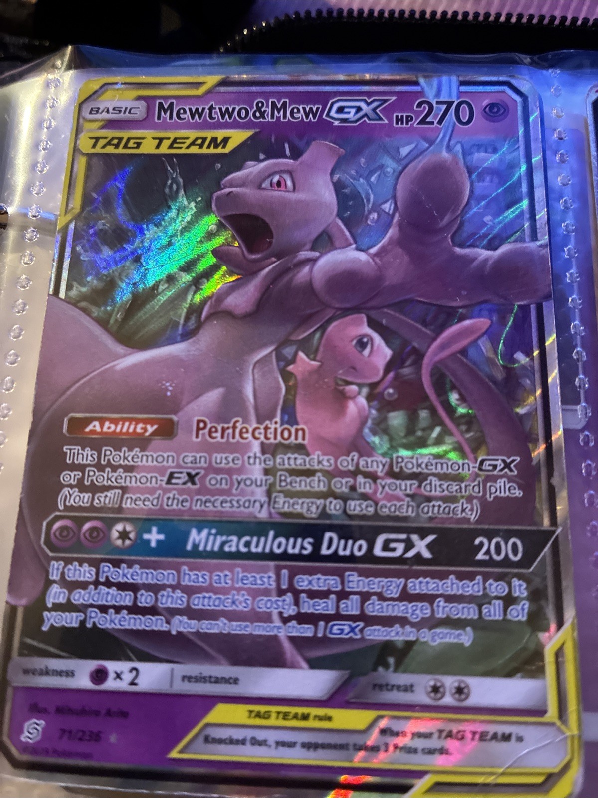 Mewtwo & Mew GX 71/236 Sm-Unified Minds Holo