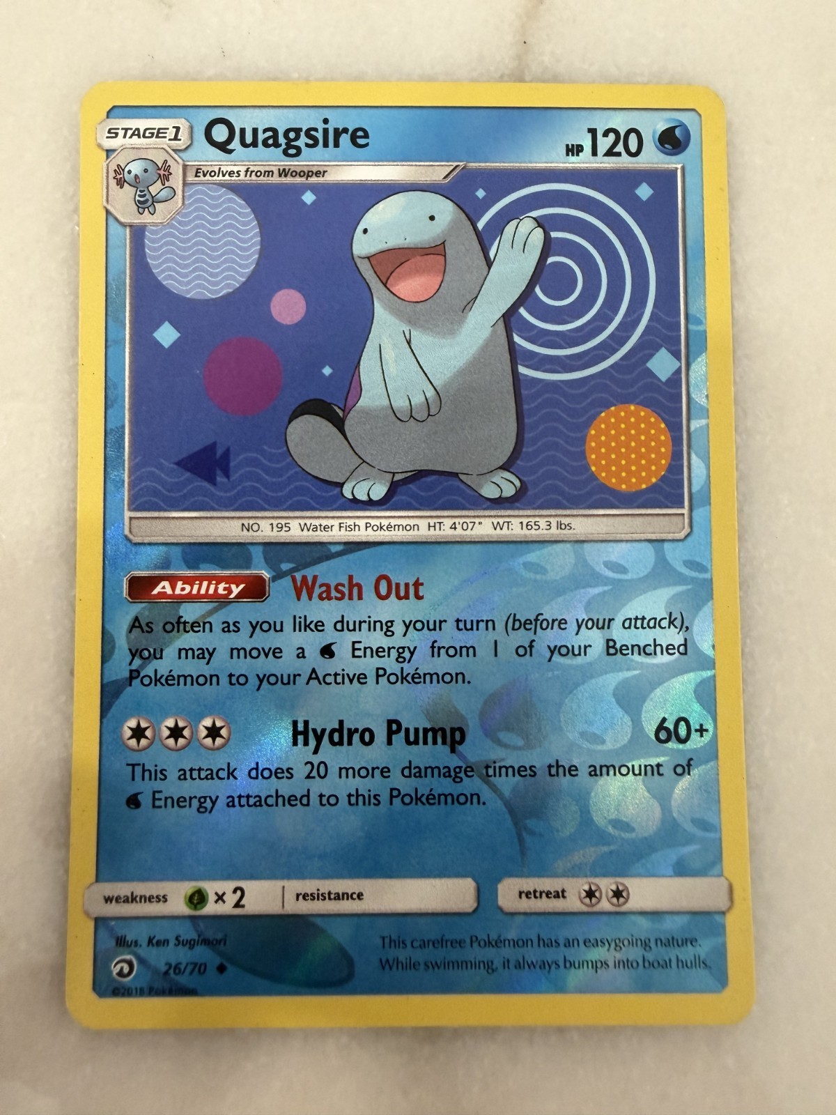 Quagsire 26/70 Uncommon Dragon Majesty Pokemon Reverse Holo Lightly Played
