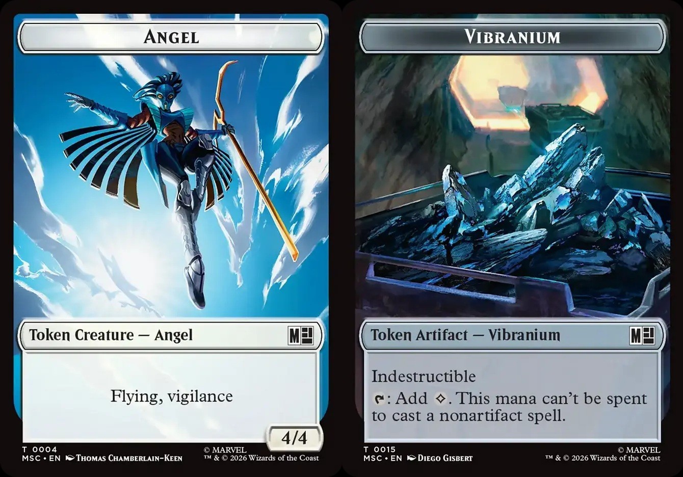 Angel \ Vibranium Token – #4/15 – Marvel Super Heroes – NM MTG