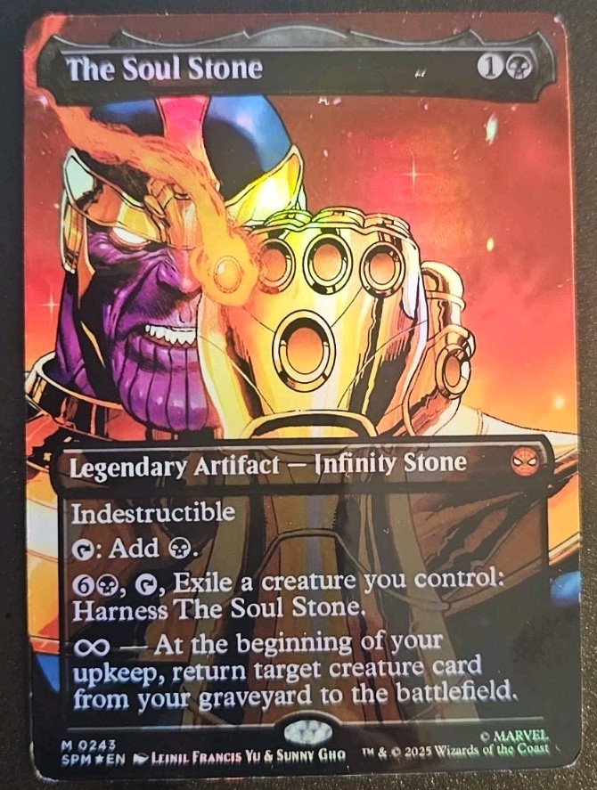 The Soul Stone (Borderless) Marvel’s Spider-Man Foil Playtest Card