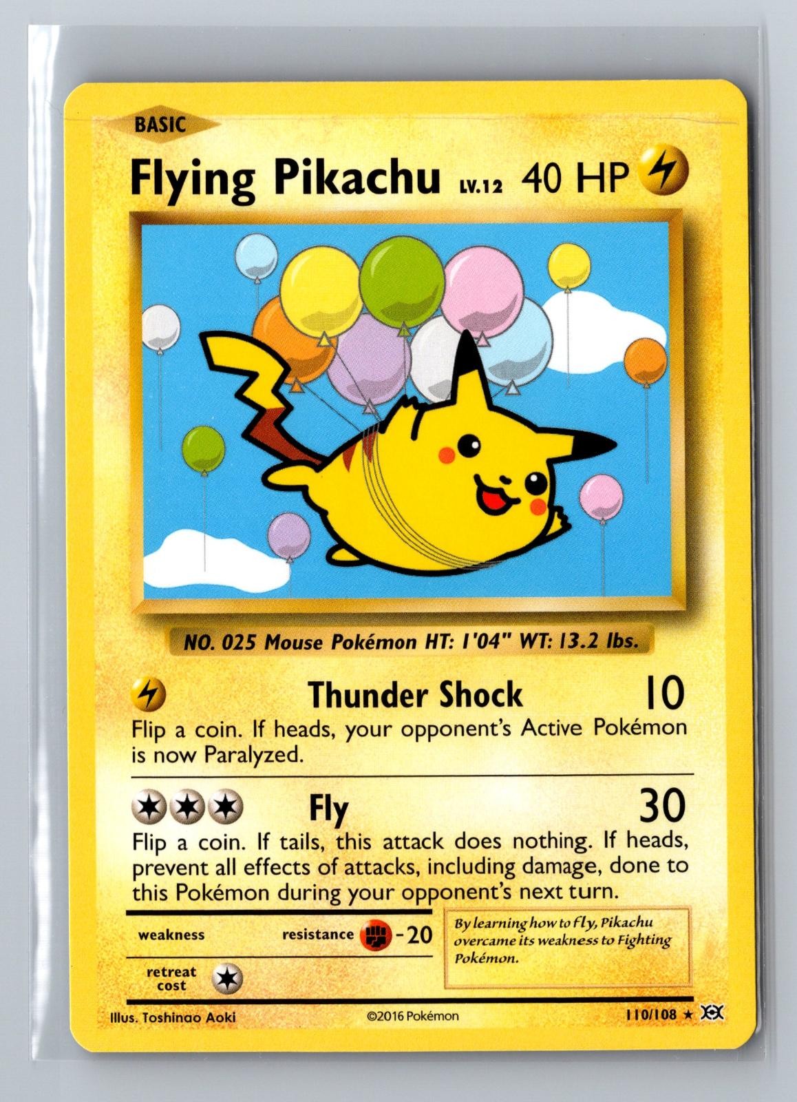 Flying Pikachu 110/108 Secret Rare Evolutions Pokemon Near Mint