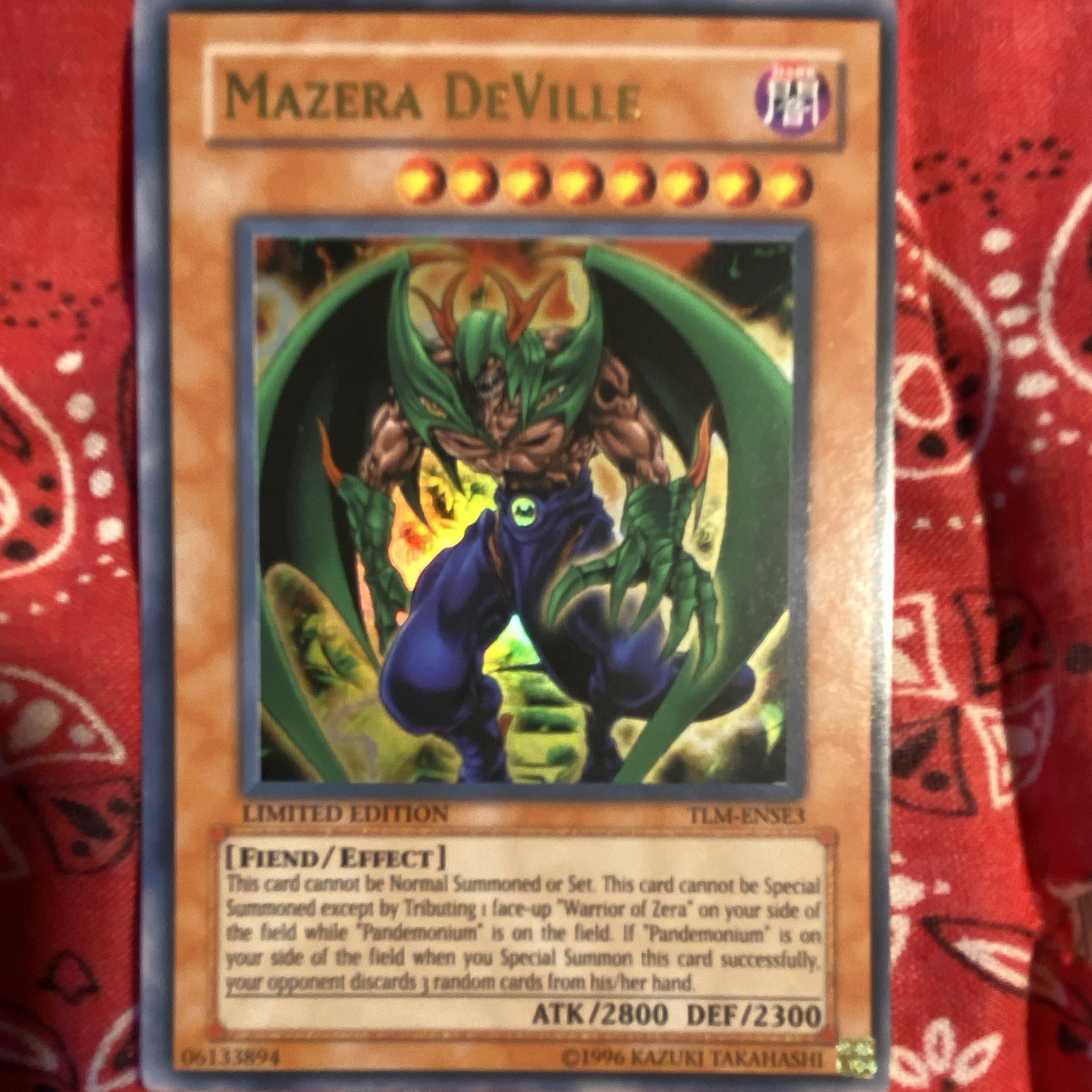 Konami Mazera DeVille TLM-ENSE3 The Lost Millennium Holo Ultra Rare Limited