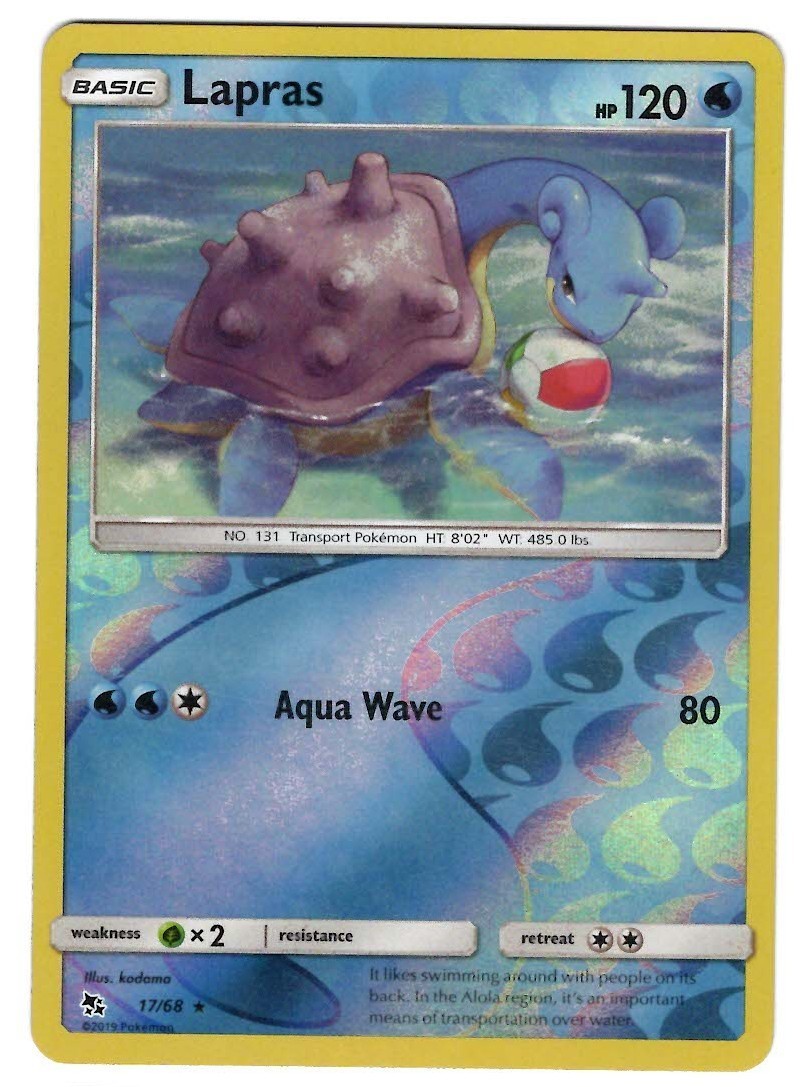 Lapras 17/68 Hidden Fates Reverse Holo, LP