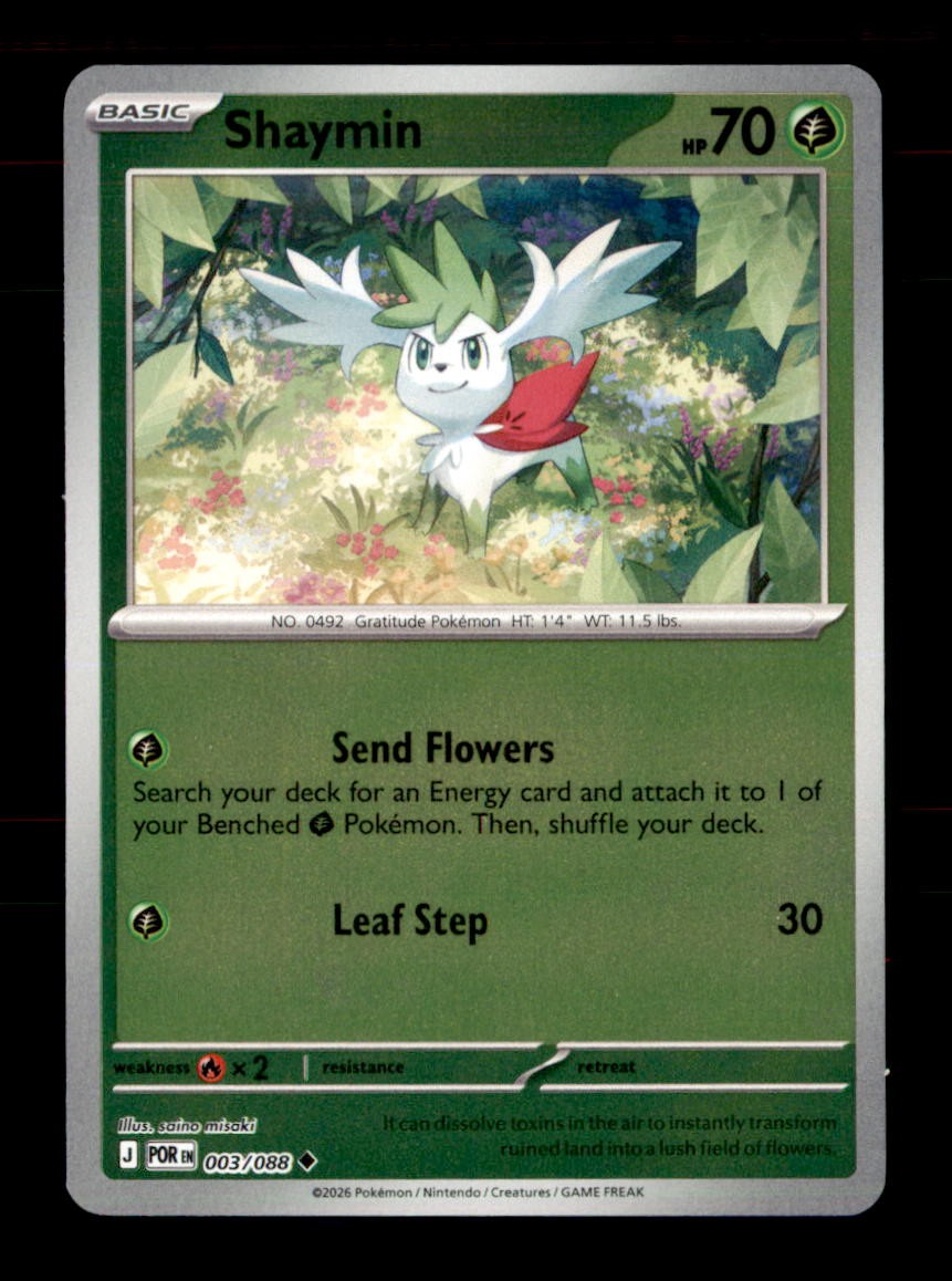 Shaymin 003/088 Uncommon Perfect Order Pokemon Reverse Holo Near Mint
