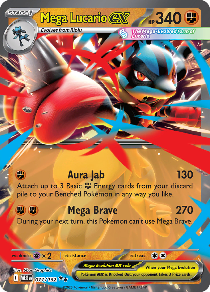 Mega Lucario ex 077/132 – Mega Evolutions – Pokemon TCG – Double Rare