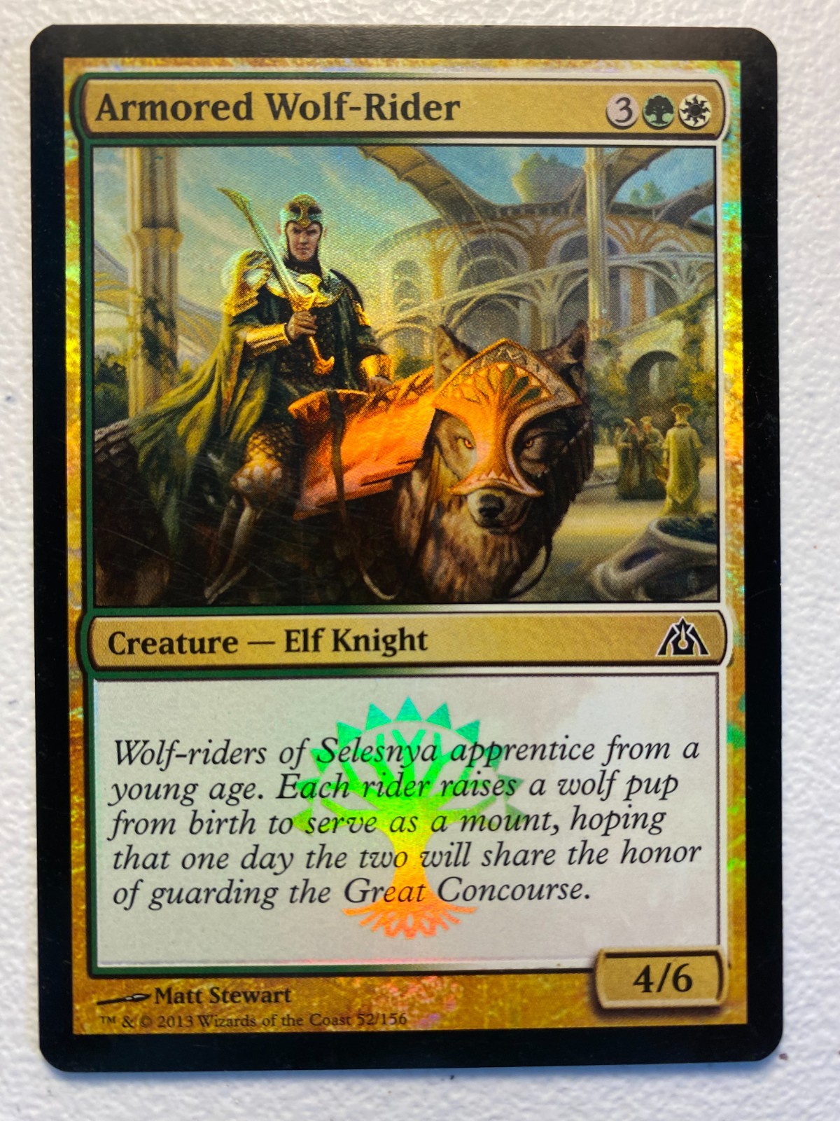 MTG 1x FOIL Armored Wolf-Rider # 52 Dragon’s Maze Magic the Gathering Card x1 LP
