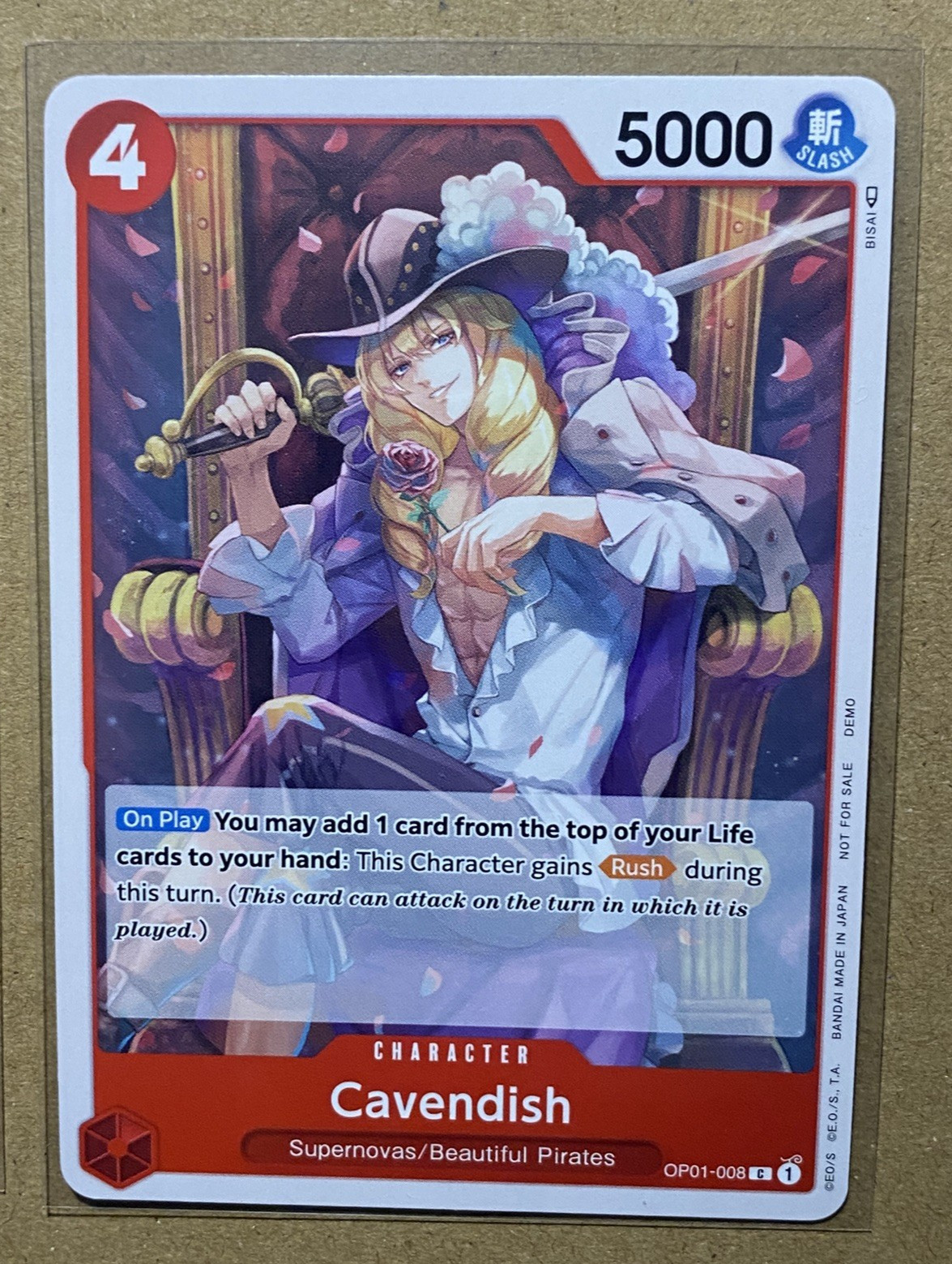 Cavendish – One Piece Demo Deck Card (OPDD) OP01-008, 4 cards, designated C