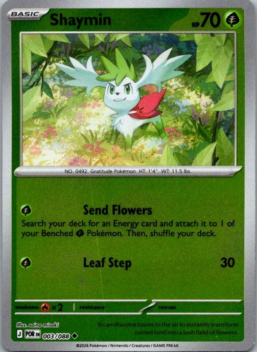 Shaymin ME03: Perfect Order 003/088 NM Reverse Holo