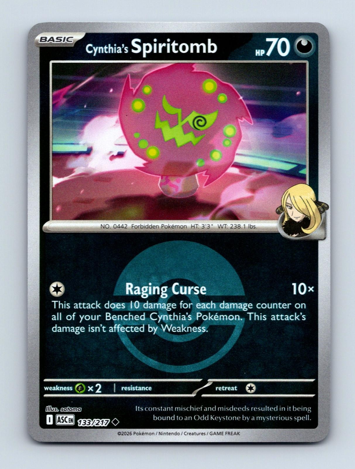 Cynthia’s Spiritomb (Poke Ball) 133/217 Ascended Heroes Reverse Holo NM