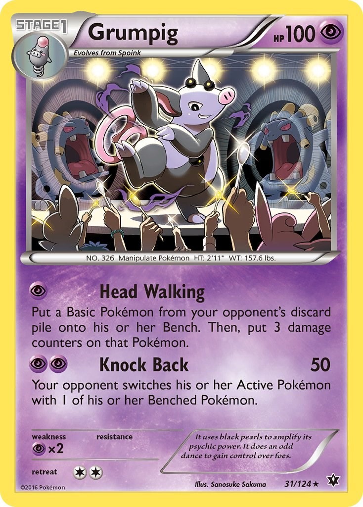 Pokemon Grumpig [XY – Fates Collide – 31/124] LP FREE SHIP