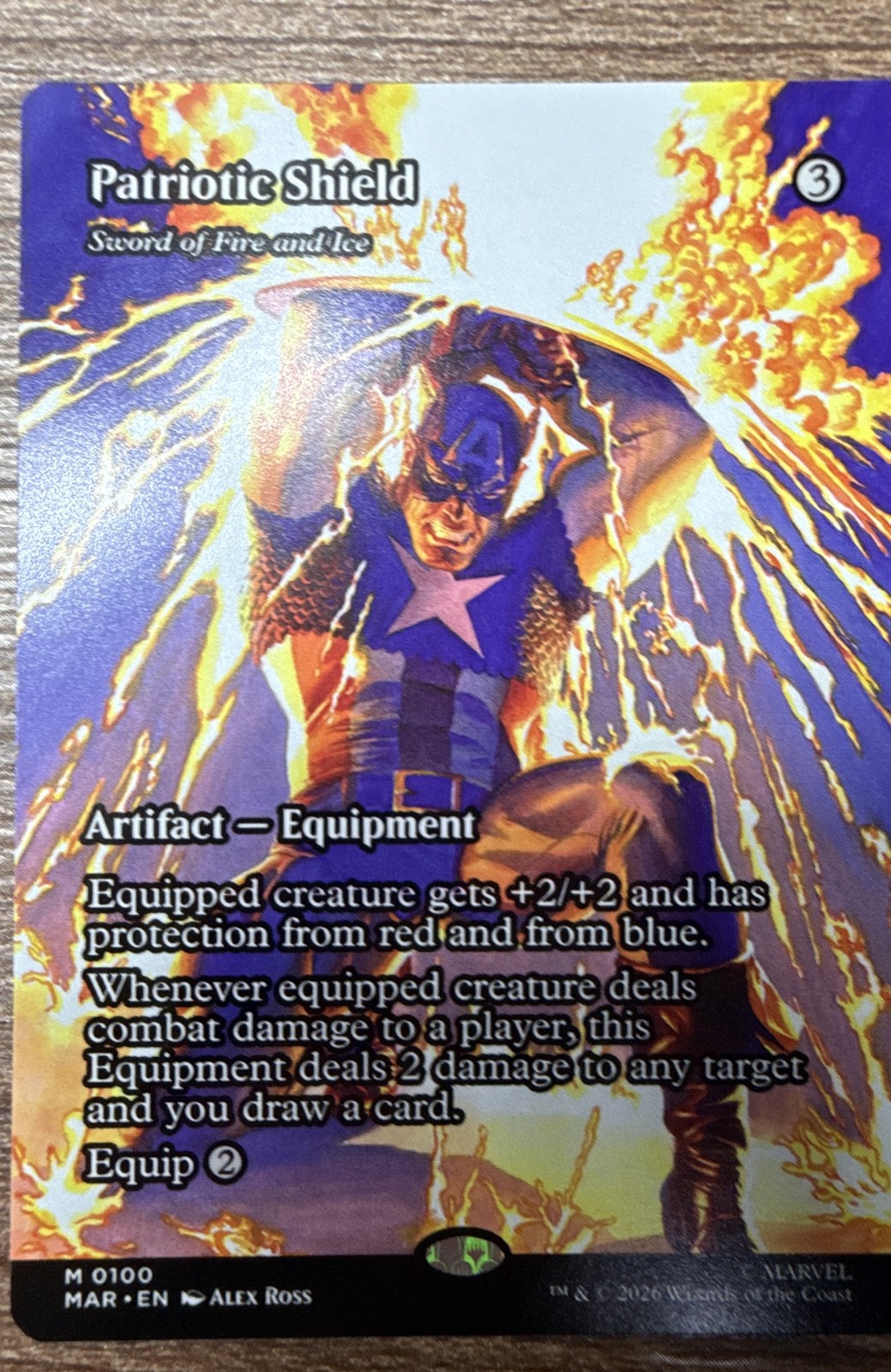 MTG Patriotic Shield – Sword of Fire and Ice (Borderless) Marvel Universe