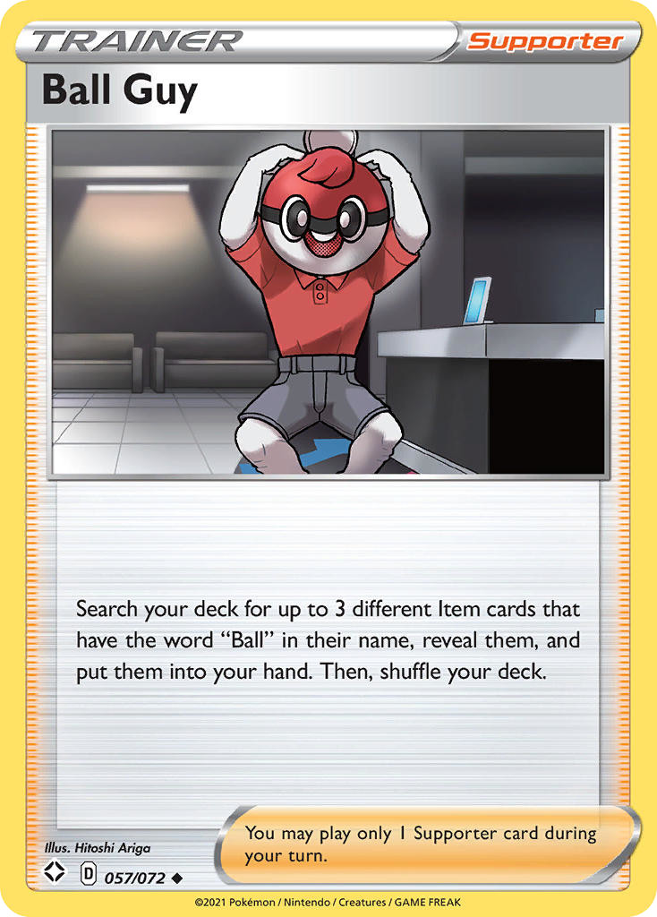 🔥 BALL GUY 057/072 UNCOMMON SHINING FATES POKEMON NM/M ARIGA 🔥