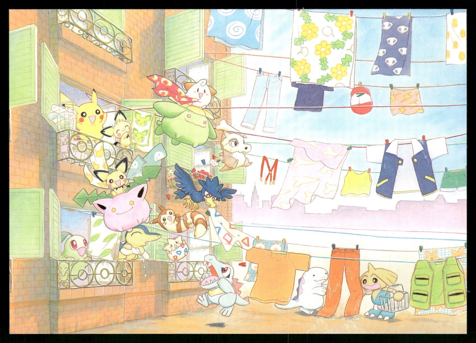 2000 Dented/Scratched Pokemon Stadium Gold & Silver Fukuyama postcard