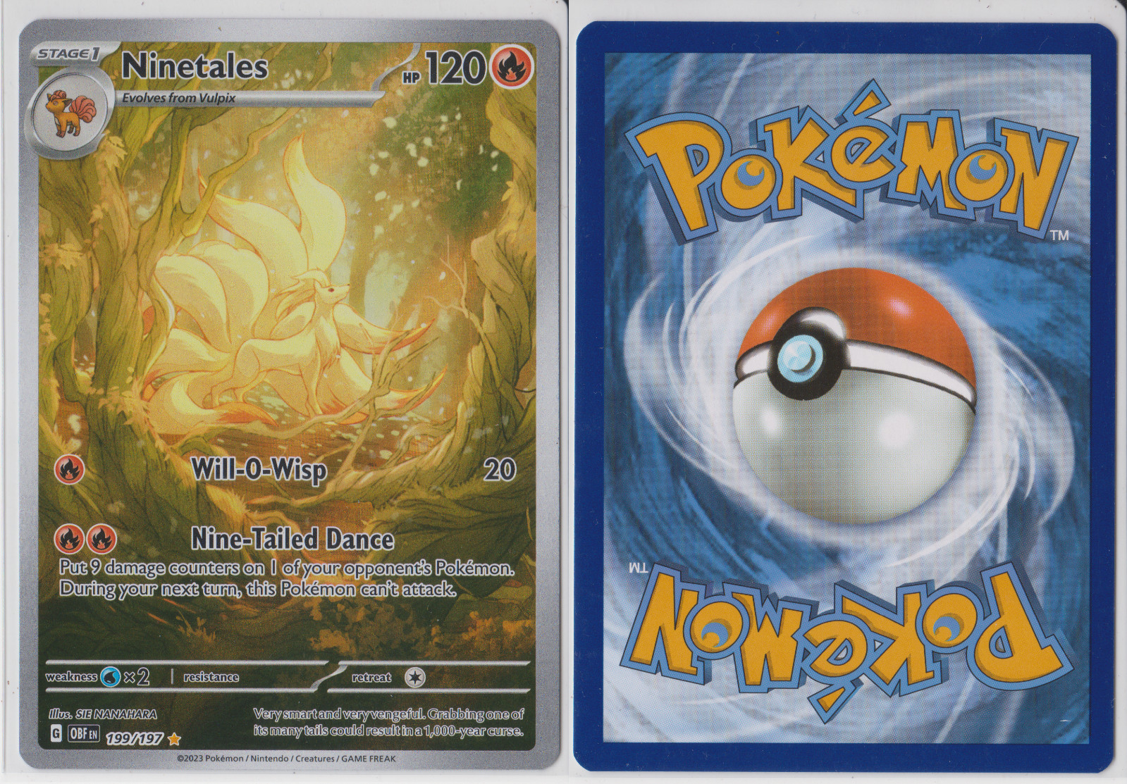 Ninetales 199/197 Obsidian Flames Illustration Rare