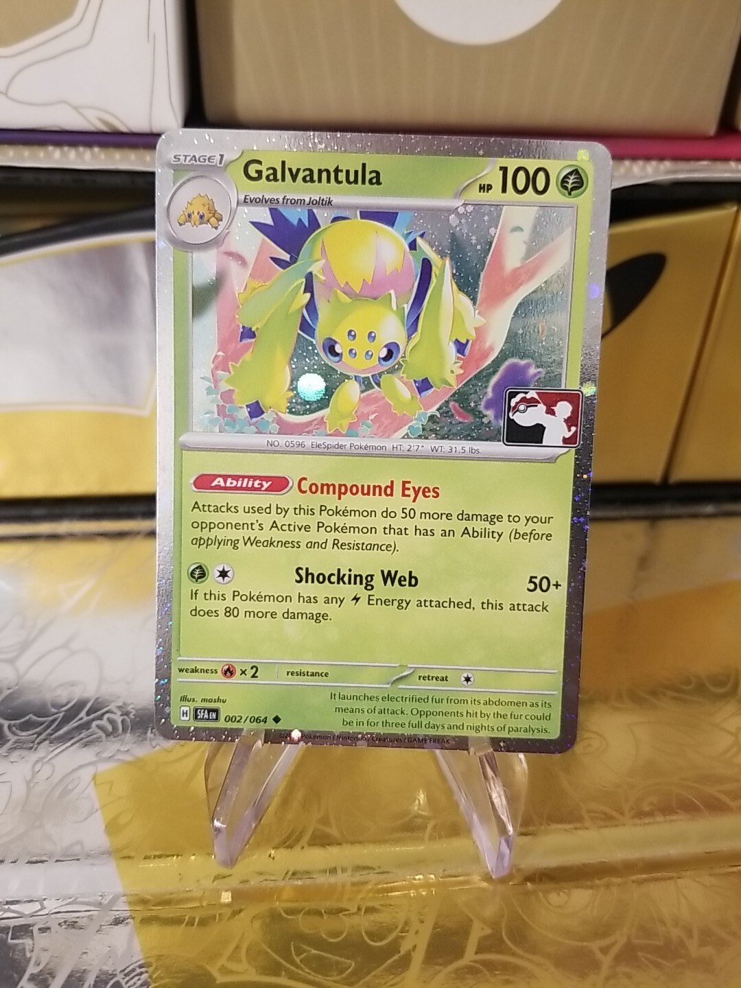 Galvantula Holo Pokemon Prize Pack Series 6 Promo Pokemon Card NM/LP Stamp