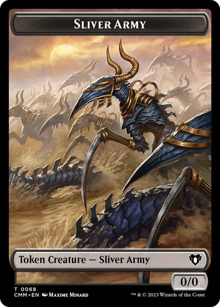 MTG Sliver Army // Sliver Double-Sided Token [Commander Masters Tokens] Lightly