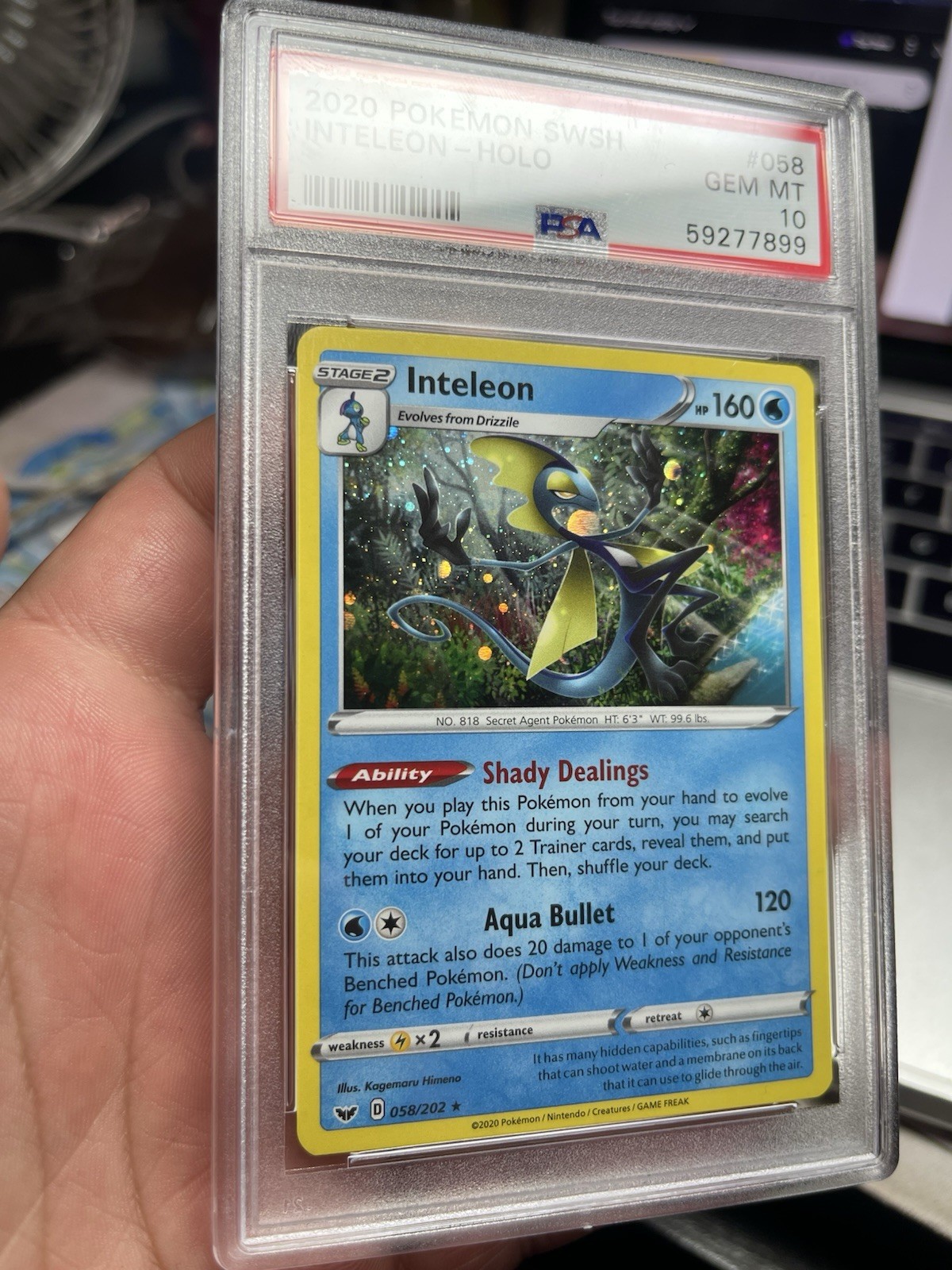 Pokemon TCG Sword Shield Collector’s Chest #058 Inteleon Cosmos PSA 10 Low Pop