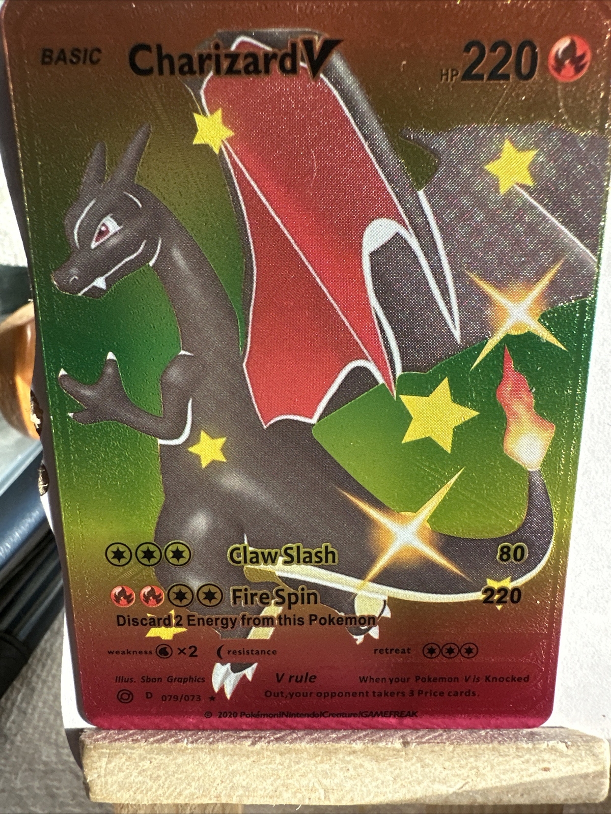 Charizard V Multi Color Foil Fan Art Card